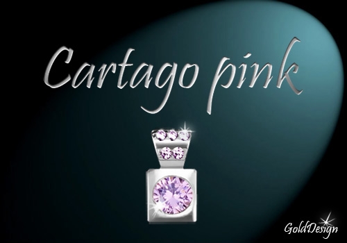 Cartago pink - přívěsek rhodium 